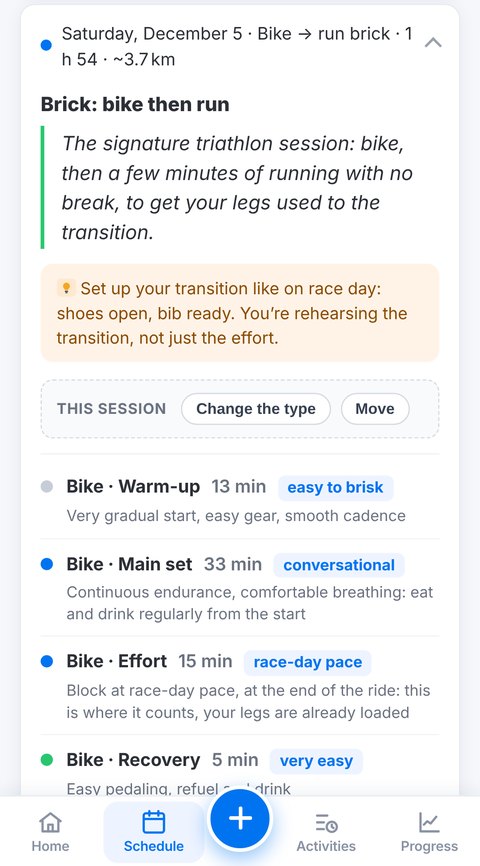 Trainetic brick session: bike blocks, T2 transition, then run