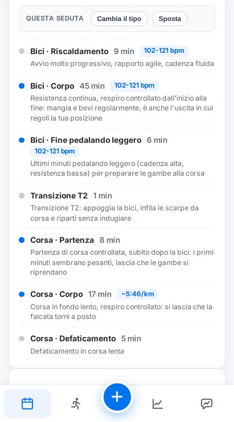 Allenamento brick Trainetic: blocchi di bici, transizione T2, poi corsa